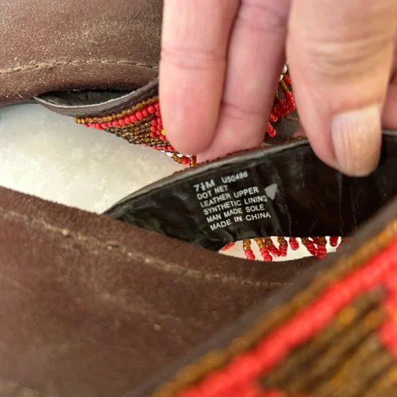 Beaded Leather Thong Sandals by Unlisted, Multi Colors, Sz 7.5, Great Condition! - Picture 9 of 11